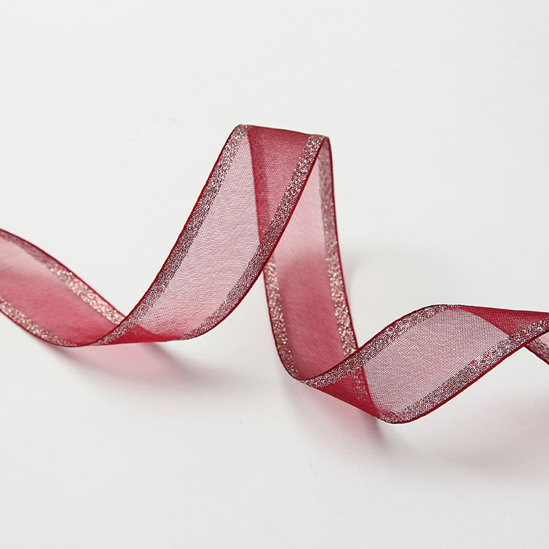 Red wine organza ribbon