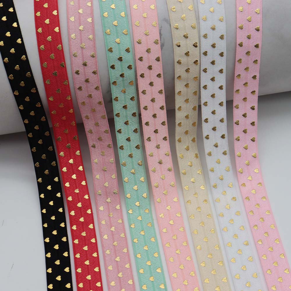 15mm hearts printed elastic