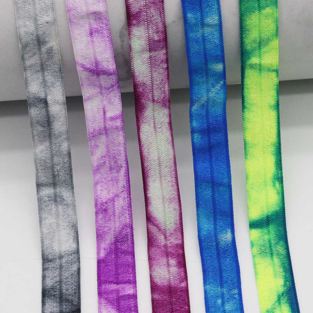 Tie dye fold over elastic