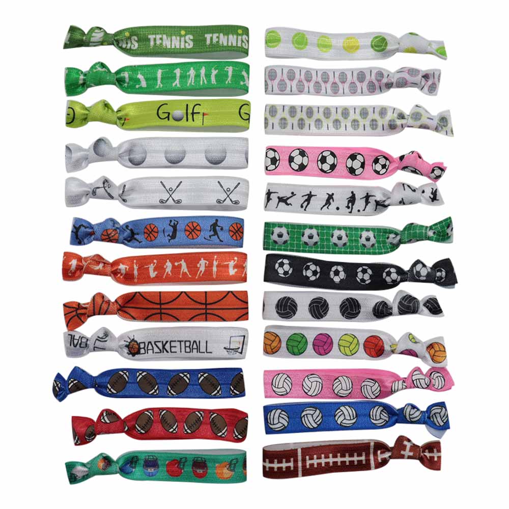 Sports printed hair ties