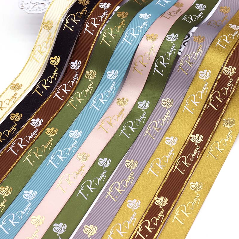 gold foil satin ribbon