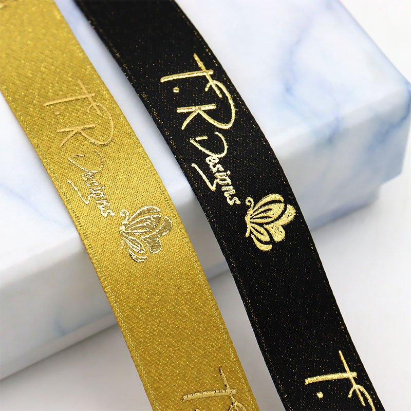 gold foil satin ribbon