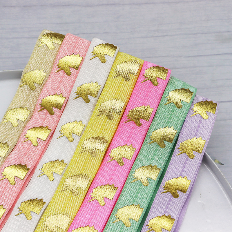 Gold Foil Unicorn Ribbon