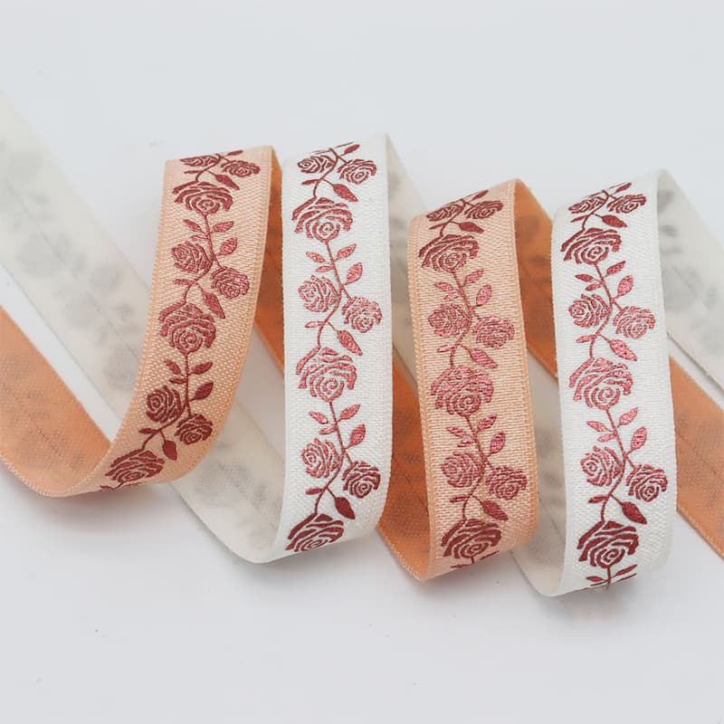 Folded Elastic Printed Ribbon