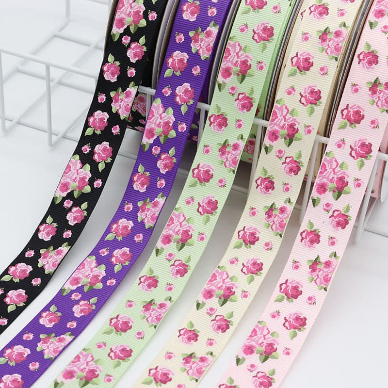 ink print grosgrain ribbon