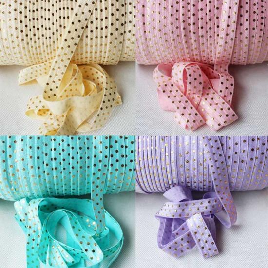 Polka dots fold over elastic ribbon