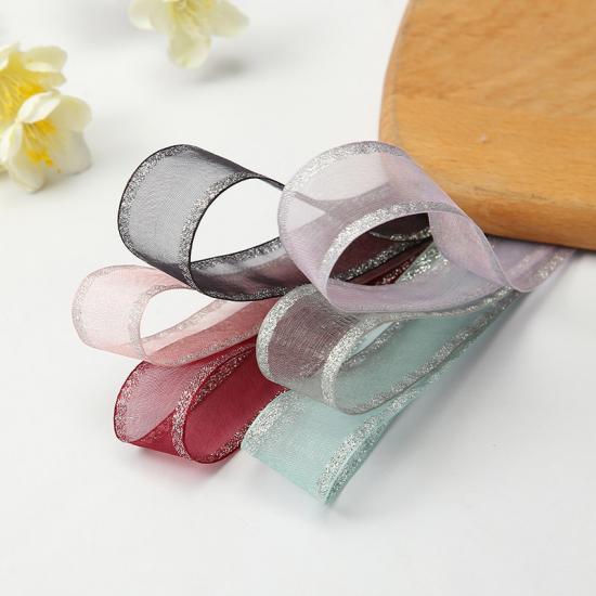 organza ribbon with silver edge