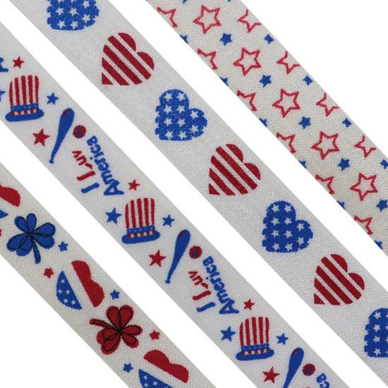 Fourth of July fold over elastic ribbon