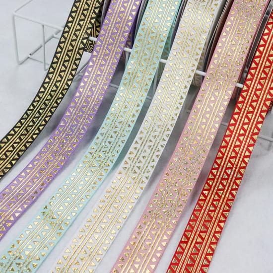 Gold Hologram Foil Polyester Satin Ribbon