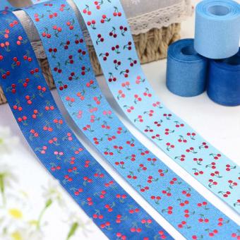 Denim Pattern Grosgrain ribbon